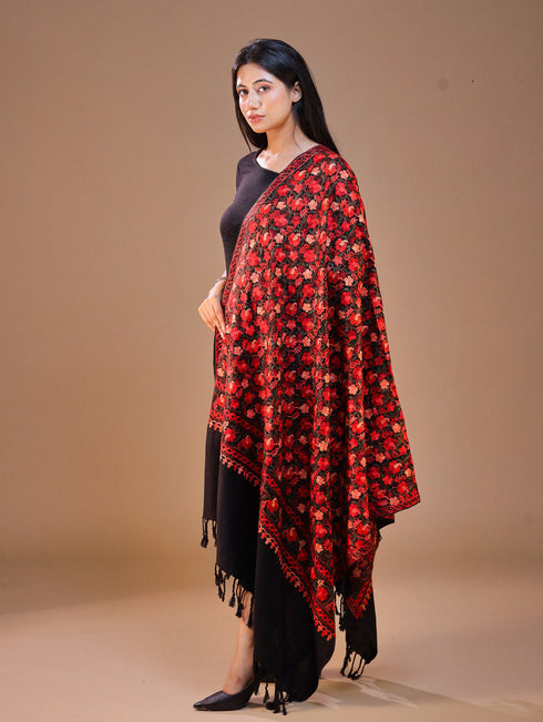 Women's Aari Embroidery Wool Shawl